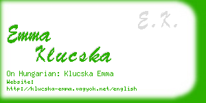 emma klucska business card